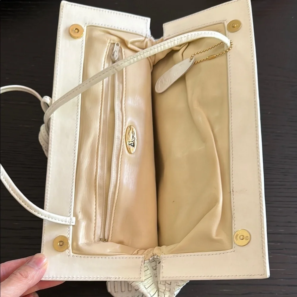 Aspects Chic Cream Woven Crossbody Bag